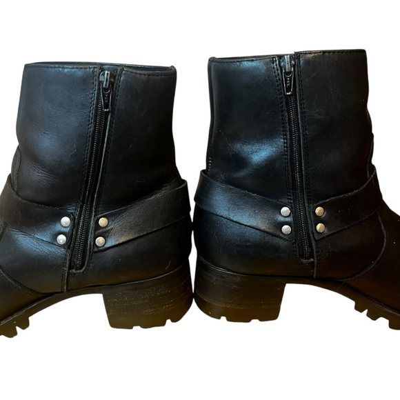 Women's Durango Black Leather Harness Engineer Moto Boots, 8 - Picture 8 of 13